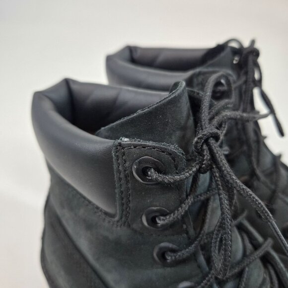 Timberland Black Suede Premium 6-Inch Boot Lace Up Boys Big Kids Size US 4.5 - Picture 4 of 12